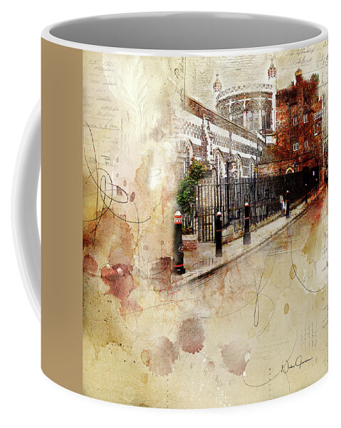 London Coffee Mug featuring the digital art St Bartholomews Church by Nicky Jameson