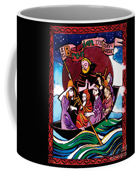 St. Brendan The Navigator Coffee Mug featuring the painting St. Brendan the Navigator - MMBRE by Br Mickey McGrath OSFS