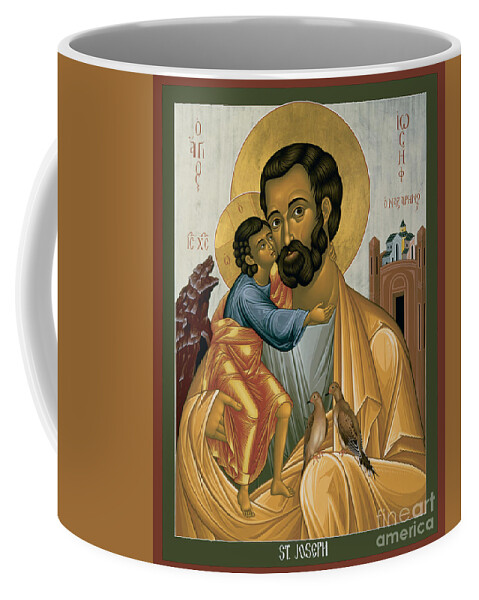 St. Joseph Of Nazareth Coffee Mug featuring the painting St. Joseph of Nazareth - RLJNZ by Br Robert Lentz OFM