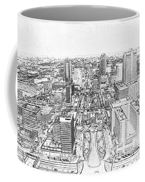 St. Louis Coffee Mug featuring the photograph St. Louis from the Arch 2016 sketch by C H Apperson