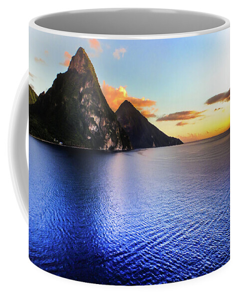 St. Lucia Coffee Mug featuring the photograph St. LUCIA'S COBALT BLUES by Karen Wiles