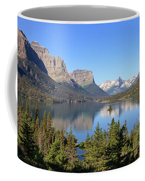 St. Mary Lake Coffee Mug featuring the photograph St. Mary Classic View by Jack Bell