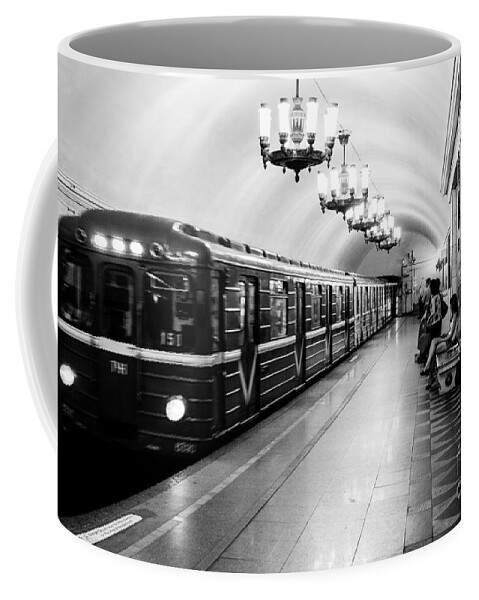 Russia Coffee Mug featuring the photograph St Petersburg Russia Subway Station by Thomas Marchessault