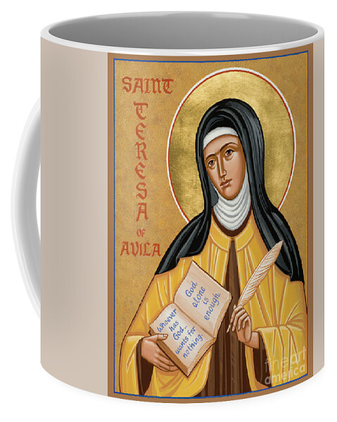St. Teresa Of Avila Coffee Mug featuring the painting St. Teresa of Avila - JCTOV by Joan Cole