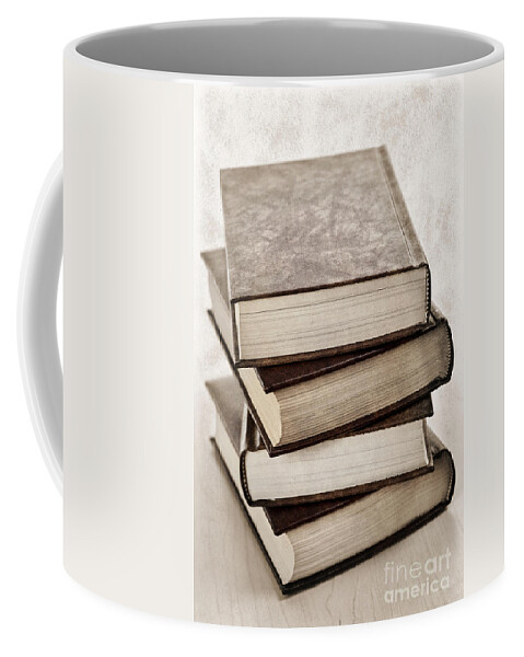 Books Coffee Mug featuring the photograph Stack of books by Elena Elisseeva
