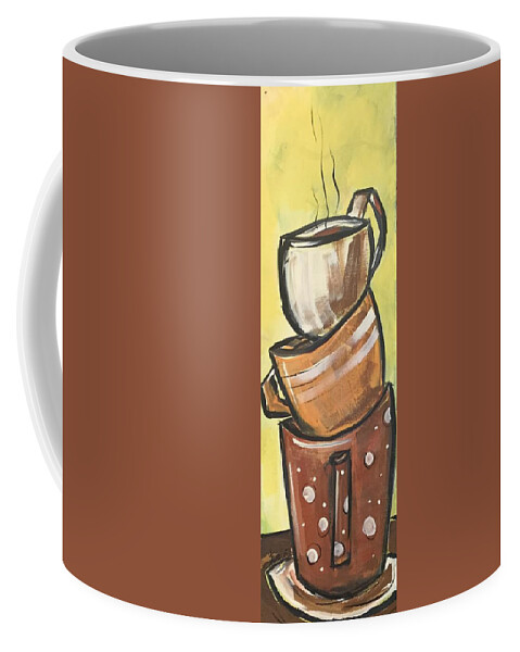 Coffee Coffee Mug featuring the painting Stacked Decaf by Terri Einer