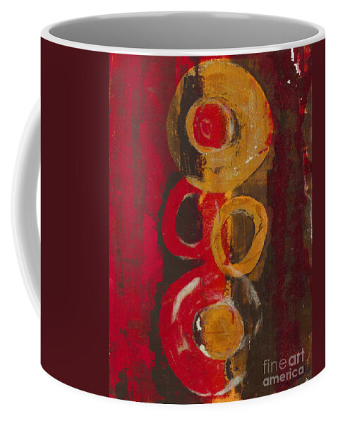 Abstract Coffee Mug featuring the painting Stacked by Laurel Englehardt