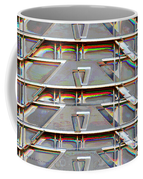 Crates Coffee Mug featuring the digital art Stacked Storage Crates Abstract by Kae Cheatham