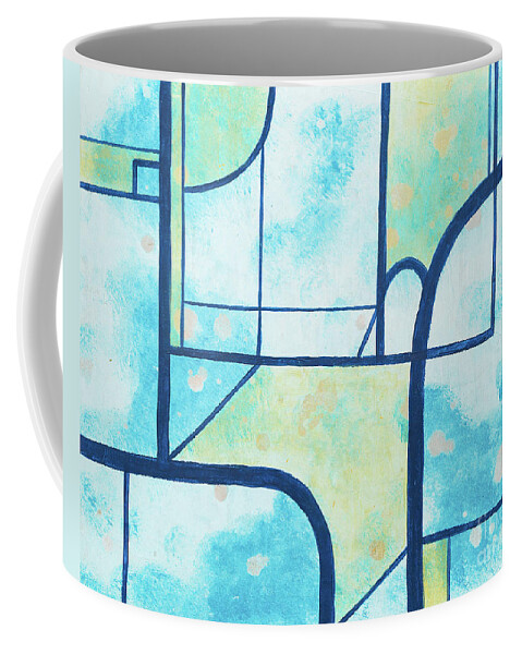 Lines Coffee Mug featuring the painting Stained Glass Sky by Stefanie Forck