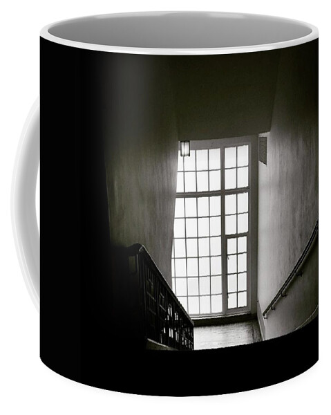 Blackandwhite Coffee Mug featuring the photograph Stairwell Brightness. #portlandoregon by Ginger Oppenheimer
