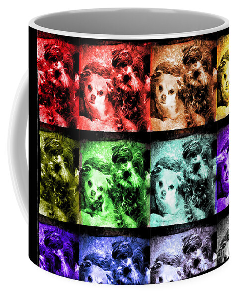 Pets Coffee Mug featuring the digital art Stamped Dogs by Georgianne Giese