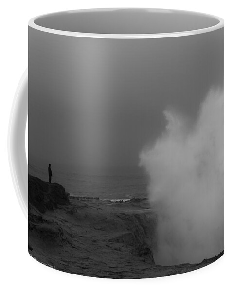 Splash Coffee Mug featuring the photograph Standing against Nature by Lora Lee Chapman