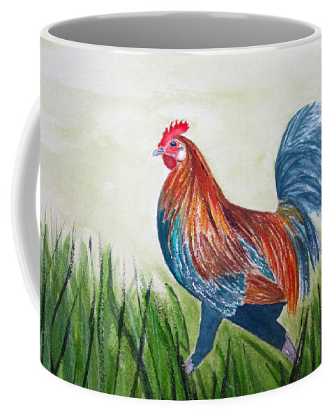 Bird Coffee Mug featuring the painting Proud by Elvira Ingram