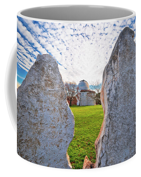 Star Coffee Mug featuring the photograph Star observatory of Visnjan on istrian hill view by Brch Photography