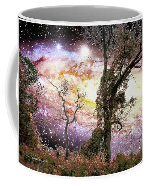 Stars Coffee Mug featuring the photograph Star Spangled Forest Clearing by A Macarthur Gurmankin