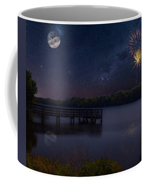 Landscape Coffee Mug featuring the photograph Star Spangled Lake by David Palmer