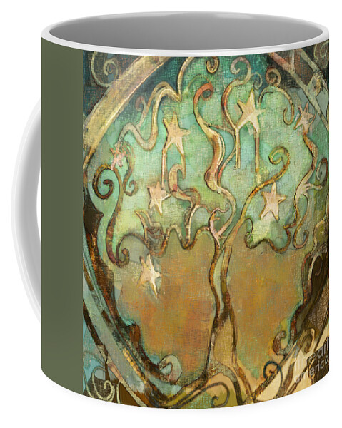 Tree Coffee Mug featuring the tapestry - textile Star Tree by Carrie Joy Byrnes