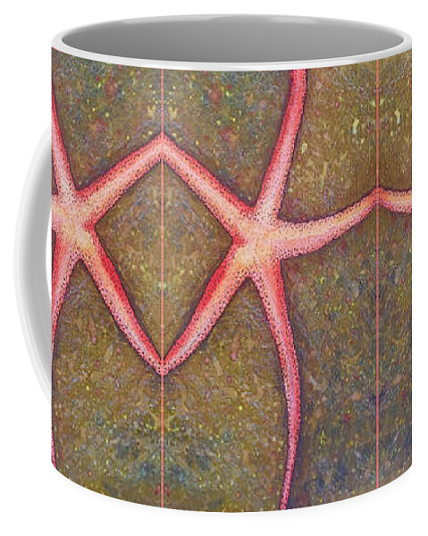 Five Coffee Mug featuring the mixed media Starfish Pattern Bar by Mastiff Studios
