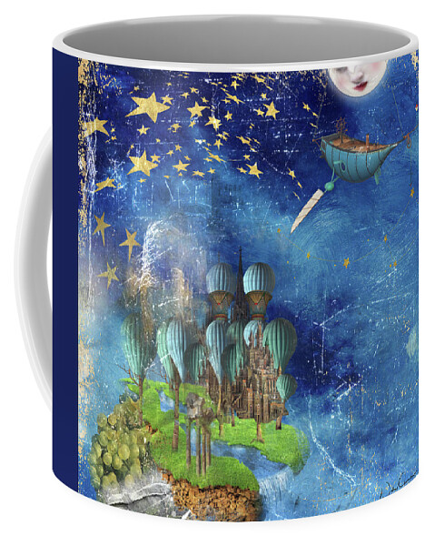 Art Coffee Mug featuring the digital art StarFishing in a Mystical Land by Nicky Jameson