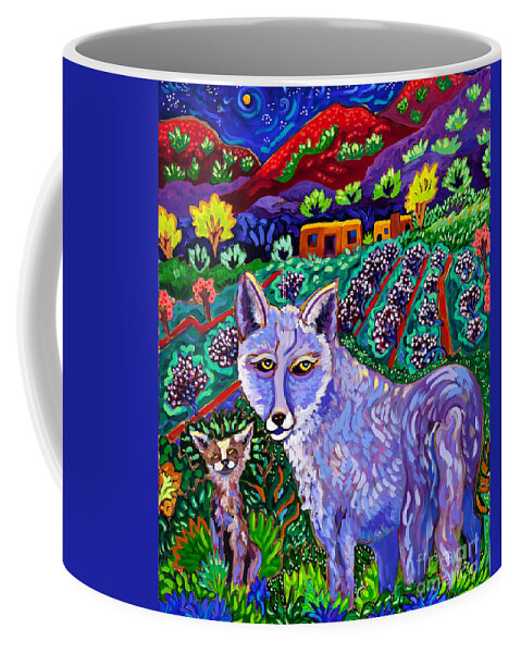 Coyotes Coffee Mug featuring the painting Stargazers by Cathy Carey