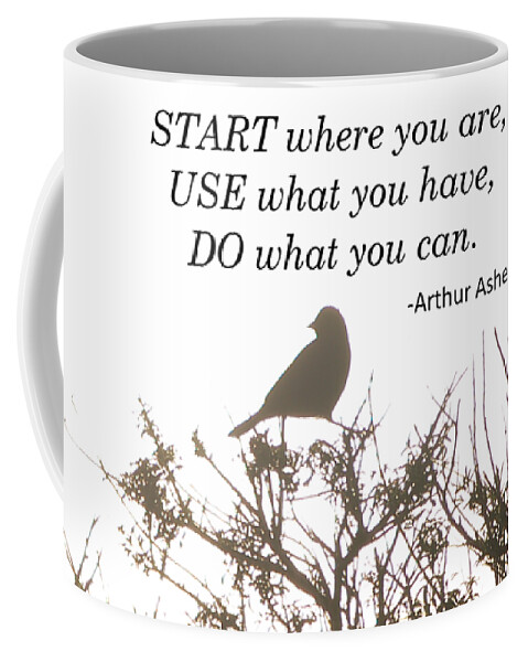 Bird Coffee Mug featuring the photograph Start where your are by Maria Aduke Alabi