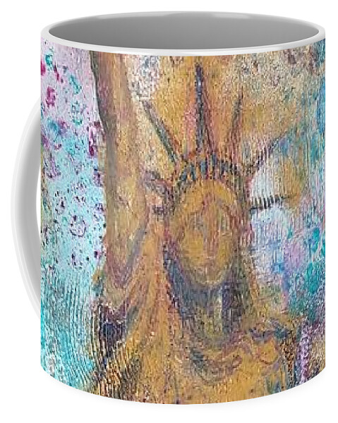 Graffiti Coffee Mug featuring the painting Statue of Liberty by Lisa Debaets