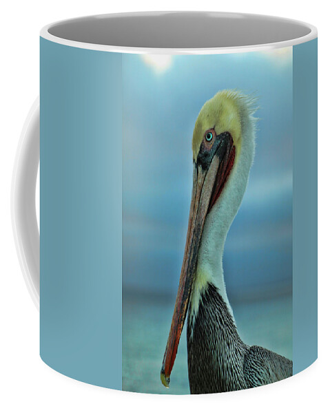 Pelican Coffee Mug featuring the photograph Stay Off My Pier by Mary Buck