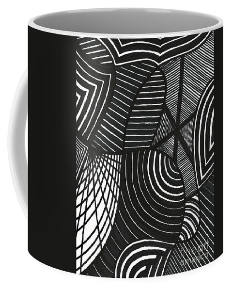 Abstract Coffee Mug featuring the drawing Stealth by Lara Morrison