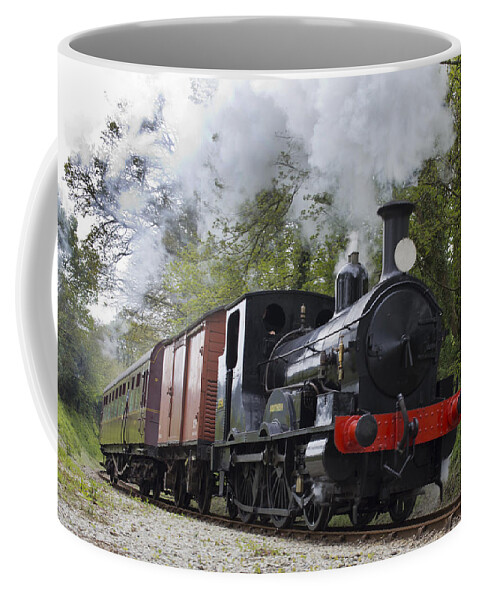 Steam Coffee Mug featuring the photograph Steam locomotive 3298 in Cornwall by Tony Mills