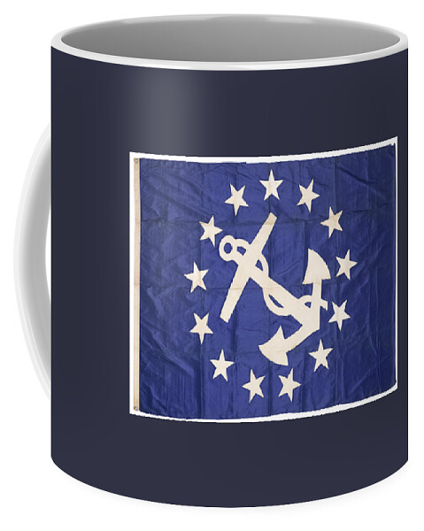 Flags From J.p. Morgan's Steam Yacht(s) Corsair 3 Coffee Mug featuring the painting Steam by MotionAge Designs