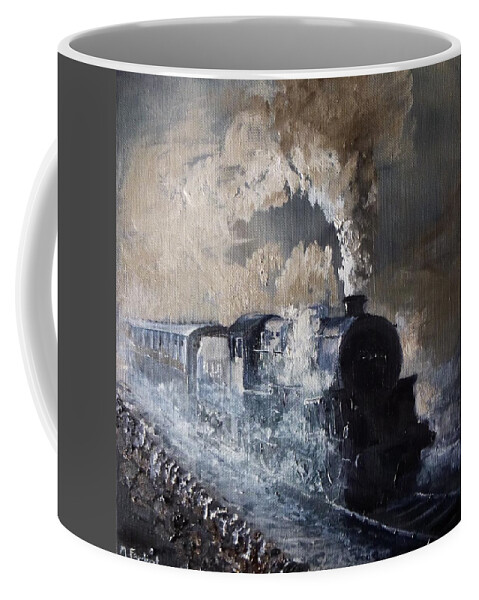 Steam Coffee Mug featuring the painting Steam On The Misty Moors by Asa Jones
