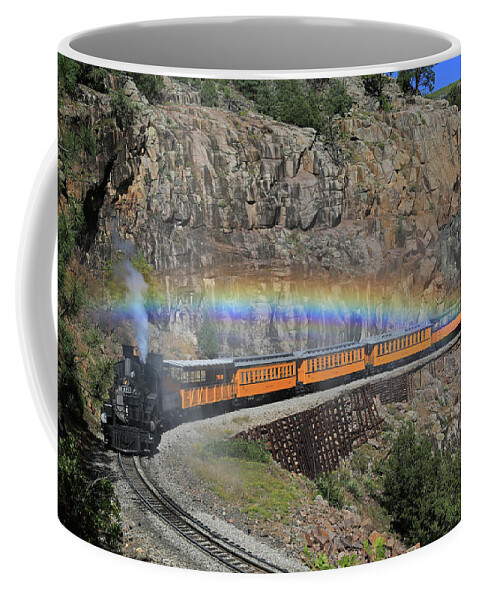 Durango Silverton Coffee Mug featuring the photograph Steam Rainbow by Donna Kennedy