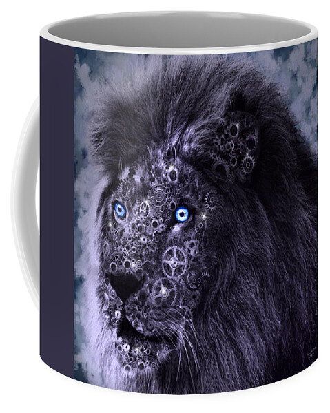 Digital Art Coffee Mug featuring the digital art Steampunk Lion by Artful Oasis