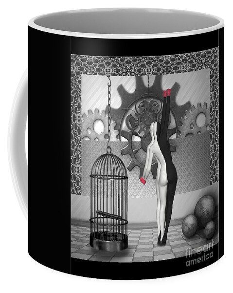 Bodypaint Coffee Mug featuring the mixed media Steampunk Time Matters by Barbara Milton