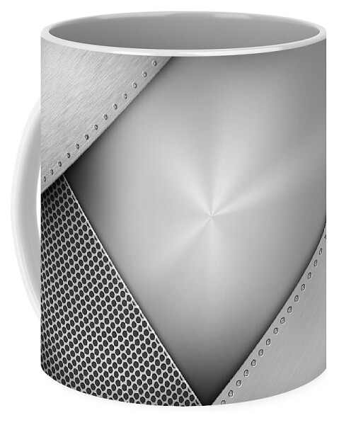 Metal Coffee Mug featuring the digital art Steel abstract 1 by Les Cunliffe