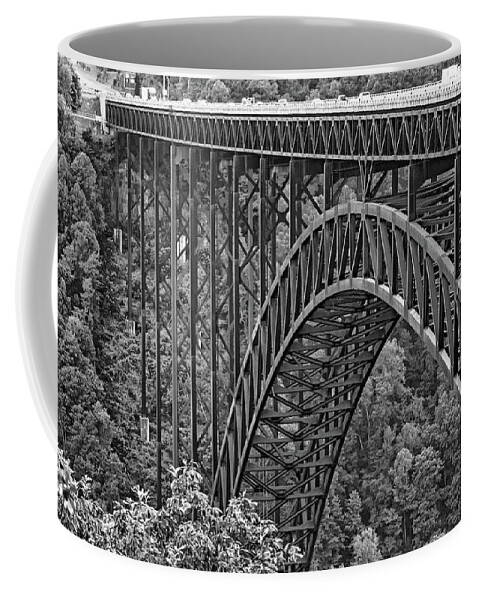 Gorge Bridge Coffee Mug featuring the photograph Steel Wonder 4 bw by Steve Harrington