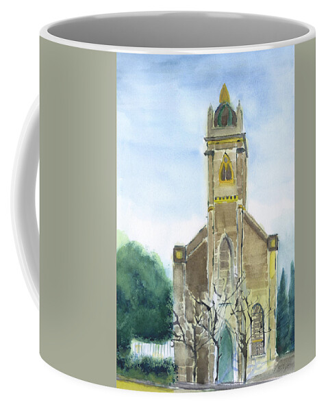 Stella Maris Church Coffee Mug featuring the painting Stella Maris Church by Frank Bright