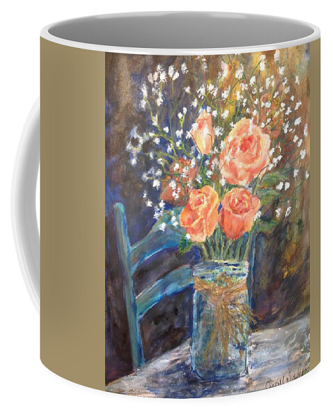 Roses Coffee Mug featuring the painting Stephanie's Roses by Cheryl Wallace