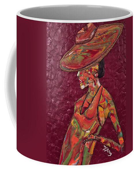 Portrait Coffee Mug featuring the mixed media Stepping Out by Deborah Stanley