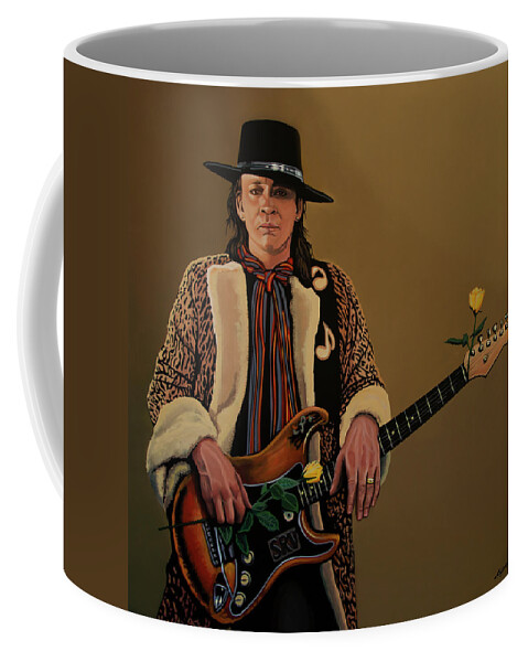 Stevie Ray Vaughan Coffee Mug featuring the painting Stevie Ray Vaughan 2 by Paul Meijering