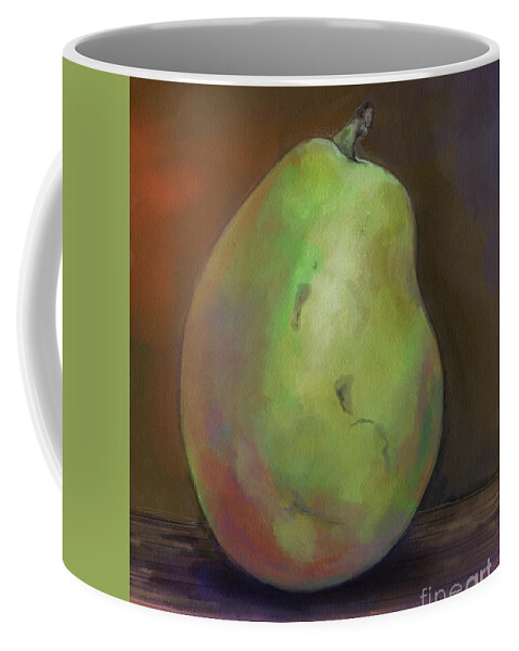Fruits Coffee Mug featuring the painting Single Pear by Mark Tonelli