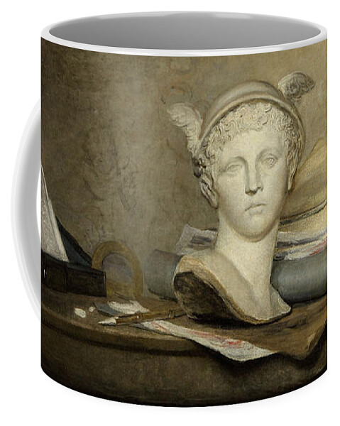 Jean-baptiste-simon Chardin Coffee Mug featuring the painting Still life with attributes of the arts by Celestial Images