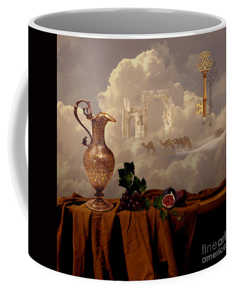 Still Life Coffee Mug featuring the digital art Still life with gold key by Alexa Szlavics
