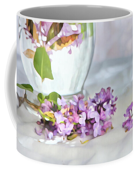 Theresa Tahara Coffee Mug featuring the photograph Still Life With Lilacs by Theresa Tahara