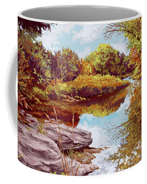 Stillwater Coffee Mug featuring the painting Stillwater by Hans Neuhart