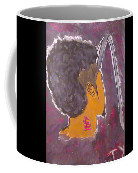 Stl Coffee Mug featuring the painting Stl Bred by King Takeem