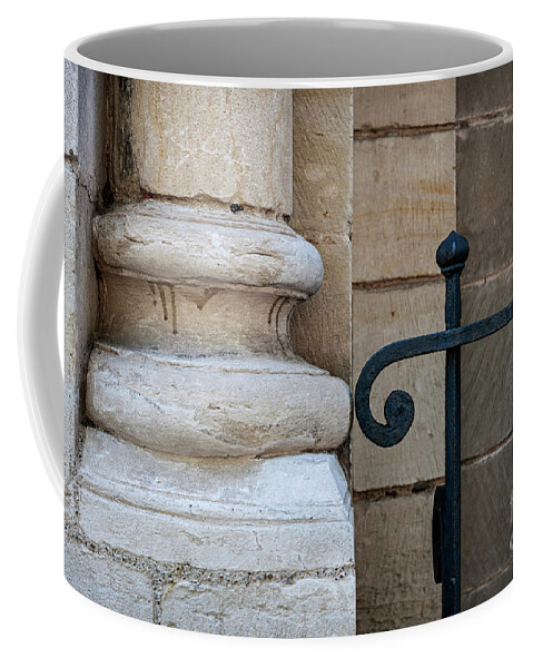 Column Coffee Mug featuring the photograph Stone and metal by Elena Elisseeva