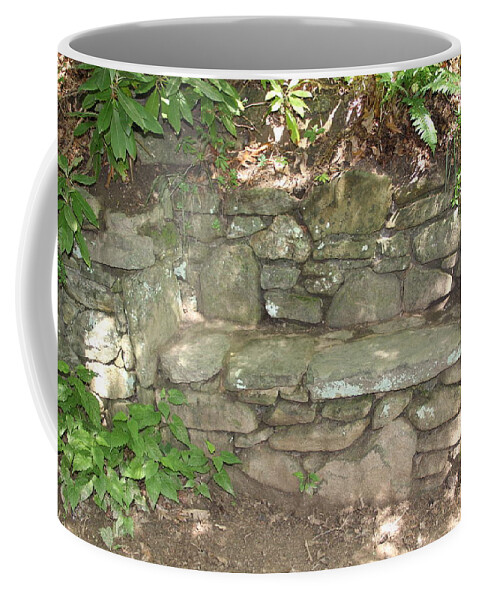 Bench Coffee Mug featuring the photograph Stone Bench by Allen Nice-Webb