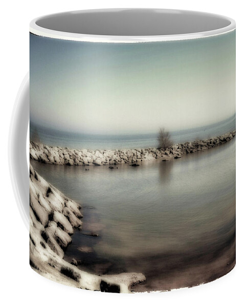 Stones Coffee Mug featuring the photograph Stone Pier by Pennie McCracken