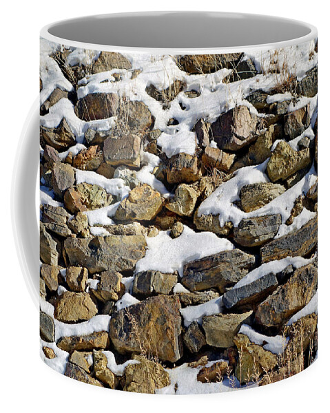 Central City Coffee Mug featuring the photograph Stones and Snow by Robert Meyers-Lussier